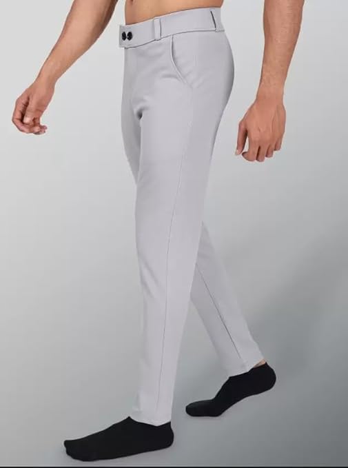 Image of Twill Lycra Men Trouser | Standard Fit Casual & Office Wear | Soft Stretchable Fabric | Comfortable Bottom Wear