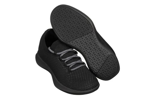 Image of CALTO Men's Invisible Height Increasing Elevator Shoes - Black Ultra Lightweight Sporty Sneakers - 2.4 Inches Taller - Q081 - Size 9 D(M) US
