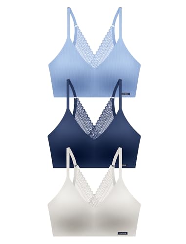 Image of Livona Wireless Bras for Women - Comfort Bralettes with Support Adjustable Seamless Sports Bras Lace Cami Crop S-XXL