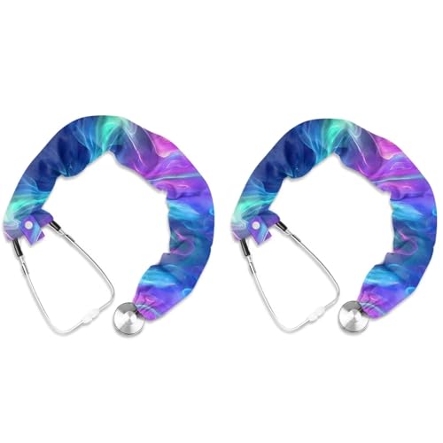 Uorisanigo Stethoscope Sleeve Cover with Button Galaxy Print Stethoscope Cover Soft Fabric Pediatrics 2 Pack Stethoscope Protective Cover Nurse Doctor Gift Washable Decor Cover