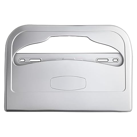 EZbrnd Wall Mount Half-Fold Toilet Seat Cover Dispenser for Commercial/Washroom/Office, Seat Cover Paper Sold Separately, Spray Silver, 3100S-EZ Cover