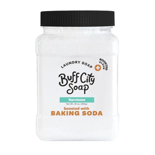 Buff City Soap - Powder Laundry Soap Plus - Made With Simple Plant-Based Ingredients & Boosted With Baking Soda - Sandalwood Patchouli Raspberry & Peach Scented Laundry Detergent - Narcissist