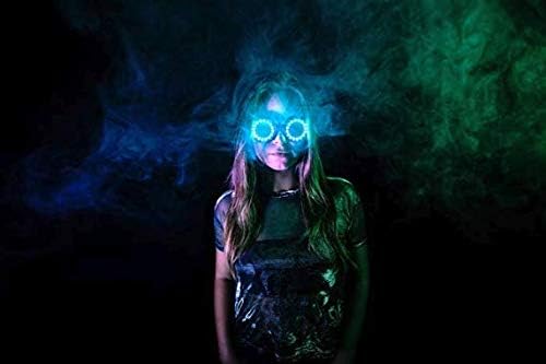 Pixel Pro Led Glasses - 350 Epic Modes - Programmable Rechargeable Light Up Edm Festival Rave Party Sunglasses