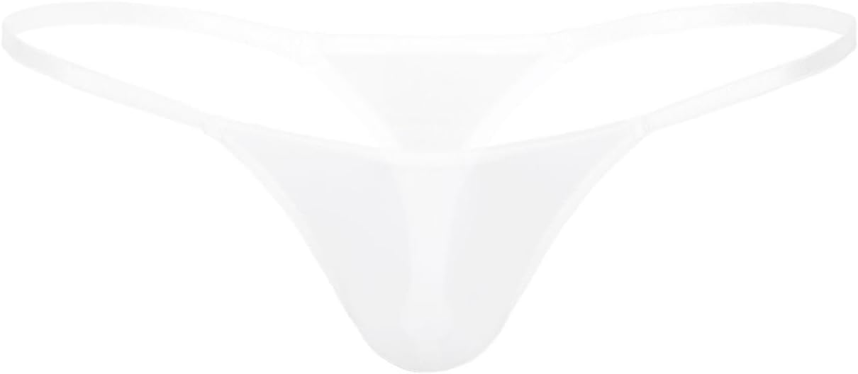 Men's Mini Tanga Mesh Briefs with Pearls At The Thighs Transparent Men's Underwear Gay