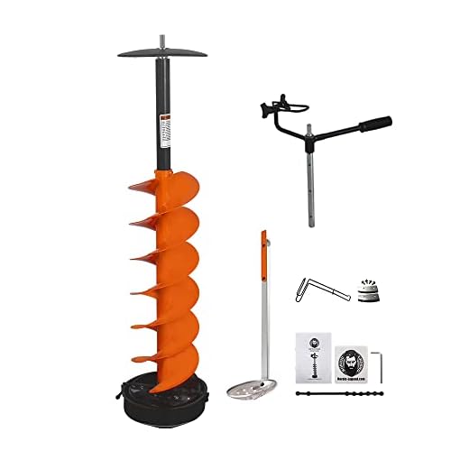 Nordic Legend Hardware Lite E-Drill Combo, Cordless Nylon Ice Drill Auger 6" Dia. W/ICE Scoop Chipper/Universal Drill Adapter/Ice Fishing Rod Rack and 1 Set REPLACMENT Blades
