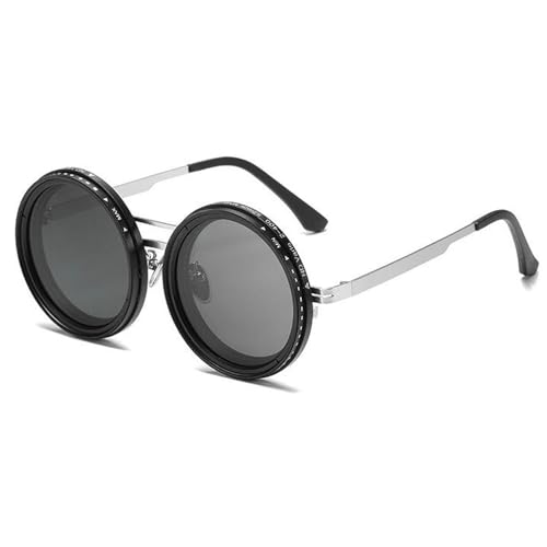 Handmade ND Polarized Round Sunglasses with Adjustable Gears, Unique Design for Men and Women2