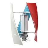 Generatore eolico verticale da 100 W, 24 V, con 4 pale e girandola ausiliaria, silenziosa, per casa, barca, camper, impermeabile IP67