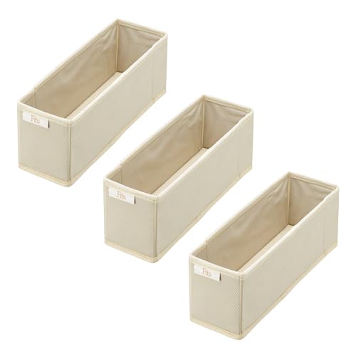 【まとめ買いセット】天馬 仕切りケース Fits ファブリック せいとんボックス S(幅9×奥行33×高さ11cm) 3個セット【ザッカLab.オリジナルセット】 | 引き出し 整理 インナーケース フィッツ 整頓ボックス 収納 下着 靴下 ハンカチ 衣類