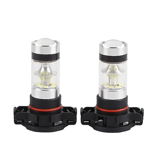 CFTGIW 2PCS 12-24V 100W 6000K Bombillas de Luz Antiniebla LED Brillantes para Automóvil Blancas 2504 PSX24W Bombilla LED para 2015-2018 para Faros Antiniebla Luz de Circulación Diurna