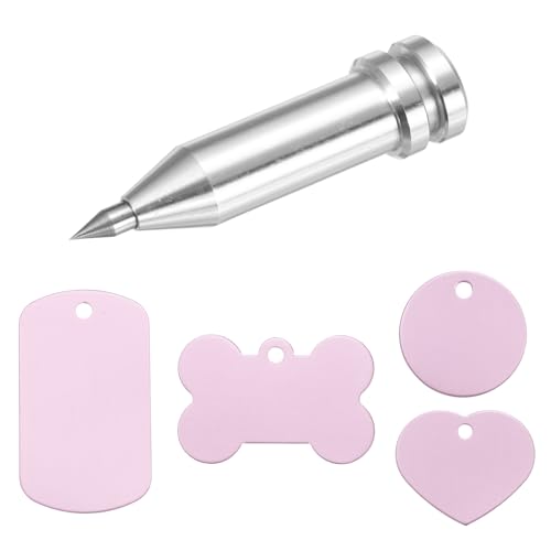 Outil de gravure bijoux plaques d'identité chien porte-clés alu étiquettes vierges roses