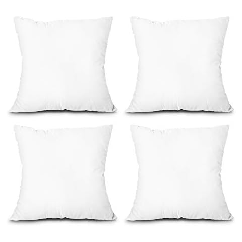 EDOW Set of 4 Lightweight Polyester Throw Pillow Inserts Cover