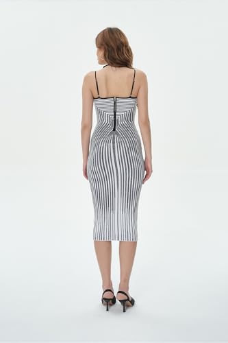 efvandoloe Summer Abstract Knitted Camisole Midi Dress Women Sleeveless Slim Fashion Design Dresses Evening2