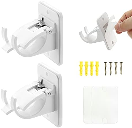 2 PCS/4 PCS Wndow Hardware Rod Holders Curtain Pole Bracket,Universal Self-Adhesive Wall Mount Curtain Rod Holder for 10 to 30mm Diameter Pole with Screws (Curtain Rod Not Included)(2pcs)