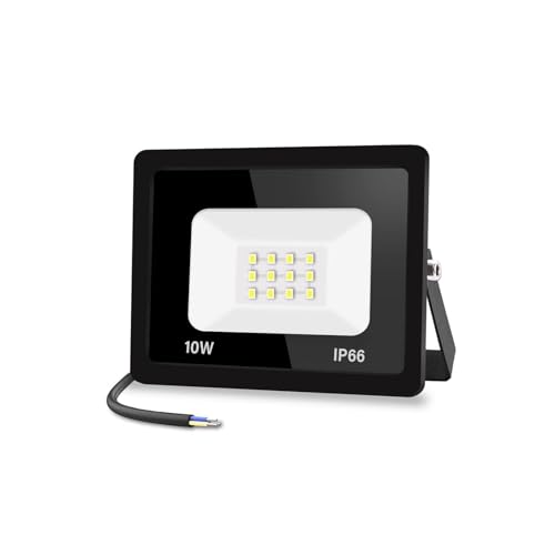 Jefedana led strahler außen Superhell Außenstrahler,3000K Warmweiß IP66 Wasserdicht LED Fluter 5001LM Flutlicht led aussenstrahler LED Außenstrahler (50) (Kaltes Weiß, 10W)