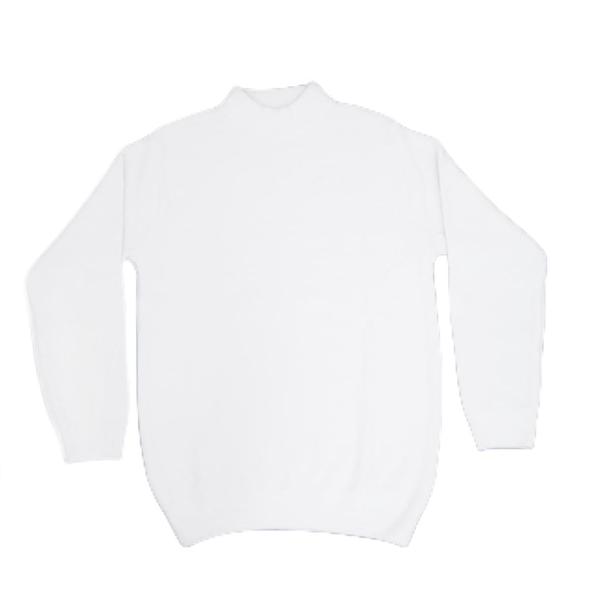 White Mock Neck Sweater, Premium Yarn Blend, Superior Comfort and Warmth for Winter-picture-38