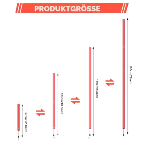 YGORTECH Slalomstangen-Set für Fußball, Agility-Training, inklusive Stangen, 6 Stück, Agility-Leiter, 10 Fußballkegel, Springseil für Geschwindigkeitstraining, Fußballtraining, Basketball und Fitness