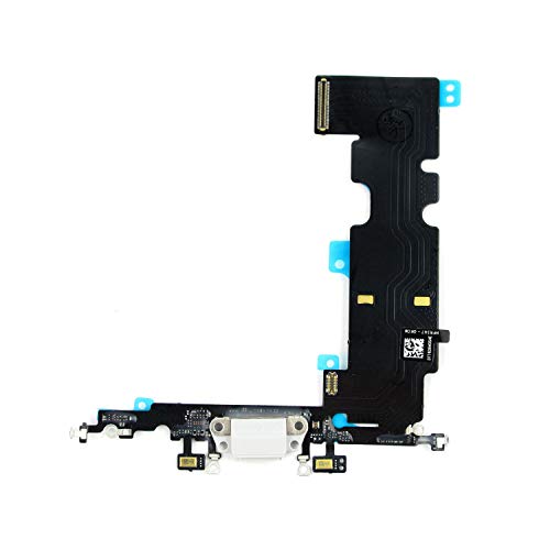 XcellentFixParts Ricambio Connettore Dock USB Port per iPhone 8 Plus (Argento) Jack Audio Microfono Connettore Altoparlante Cavo Flessibile
