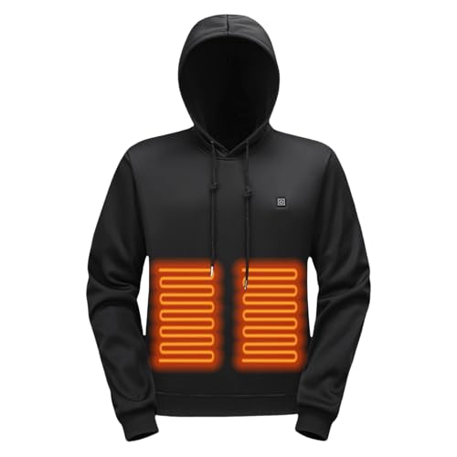 Heated Hoodie Unisex Heated Pullover Sweatshirt Thick Warm Hooded Long Sleeve Casual Tops Heating Coat with USB2