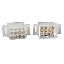 Molex 12-Circuits Male & Female Receptacle Plug, w/Terminal sockets w/14-20 AWG Standard .093" Pins, Pitch 5.06mm