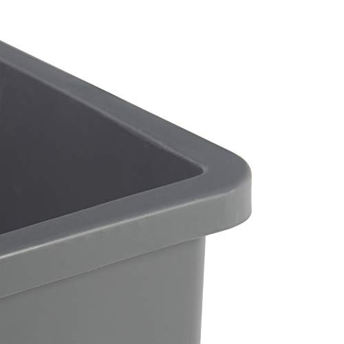 Amazoncommercial 25 Gallon Square Waste Container, Grey, 2-Pack #TOP4