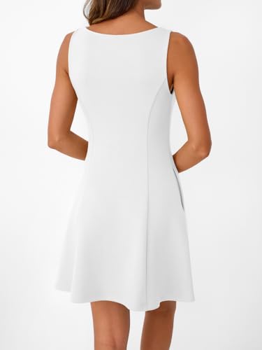 Image of LILLUSORY Women's A-Line Boat Neck Flowy Mini Dress Summer 2026 Going Out Party Club Vacation Sleeveless Tank Dresses