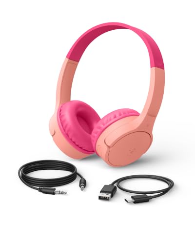 Belkin SoundForm Mini Kids Headphones, Wireless&Wired, 30H...
