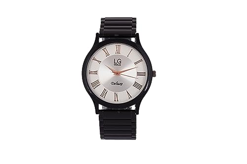 Image of Men's Brass Black Wrist Watch (LG313, Dial Colour-White)