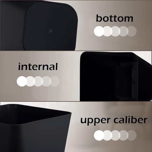 Image of Hoolerry 9 Pieces Garbage Can 2 Gallon Small Trash Cans Bulk Bathroom Trash Bin Plastic Wastebasket Square for Bedroom Slim Bathroom Trashcan Small Container for Kitchen Office Home (Black,White)