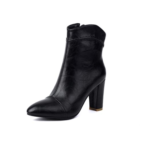 Bottes de mode pour femmes avec talon épais de 8.5CM et bout pointu d'automne