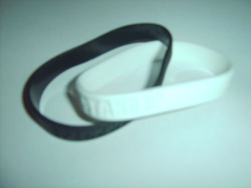 STAND UP SPEAK UP ANTI RACISM BLACK & WHITE INTERLOCKED WRISTBANDS * NEW *