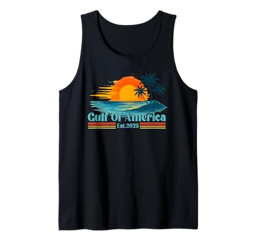 Retro Gulf of America Est 2025 Vintage USA Coastal Patriot T Tank Top