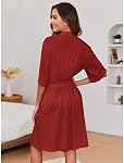 Ekouaer Short Robes for Women Lightweight Kimono Robes Knit Bathrobe Soft Sleepwear with Pockets S-XXL
