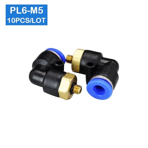 Conectores rápidos neumáticos PL6-M5 de 6 mm con rosca M5 pack de 10 6