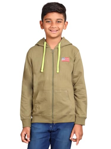 Image of ZION Hoodies for Boys - Cotton Hoodies Sweatshirt with Zipper | Solid & Regular Fit with Embroidery | Long Sleeve | for Every Occasion | Multiple Sizes & Colors (Pack of 1)