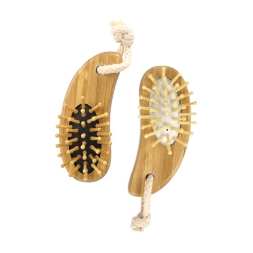 VICASKY 2 Stück Airbag Holz Haarkämme Klein Mit Kopfhautmassage Natürlichem Material Ergonomischer Griff Für Damen Wellness Und Haarpflege