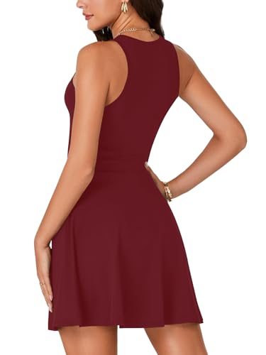 Image of LYANER Women's Tank Sleeveless Flared Hem Swing A Line Cocktail Party Mini Short Dress