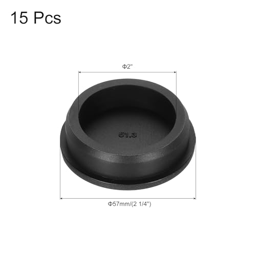 Image of MECCANIXITY 15pcs T-Shaped Silicone Plugs 51.3mm 2 Inch Dia Snap in Plug Hole Seal Cover Round Rubber Stopper for Kitchen Rubber Bulkheads Waterproof Sealing Plugs Black