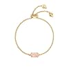 Kendra Scott Everlyne Link Chain Bracelet for Women, Fashion Jewelry, 14k Gold-Plated, Rose Quartz