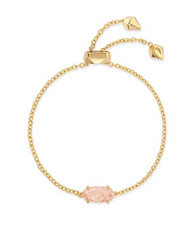 Kendra Scott Everlyne Link Chain Bracelet for Women, Fashion Jewelry, 14k Gold-Plated, Rose Quartz