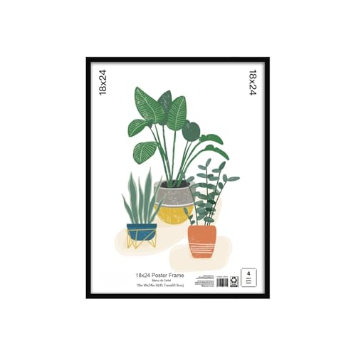 18x24 Picture Frame Black Flat Profile Wall Photo Frame
