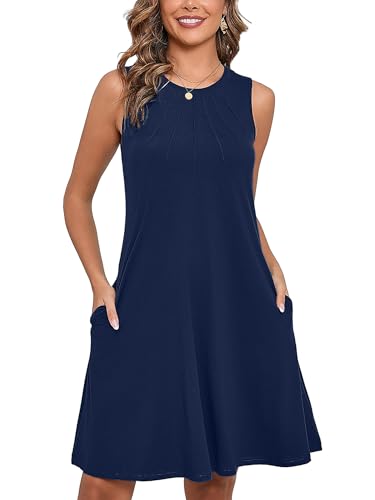 Image of Heymoments Women Sleeveless Summer Beach Dresses with Pockets