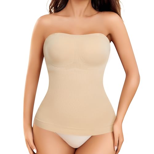 Strapless Shapewear Tank Tops for Women Tummy Control Compression Tanks Shaper Cami Slimming Camisole