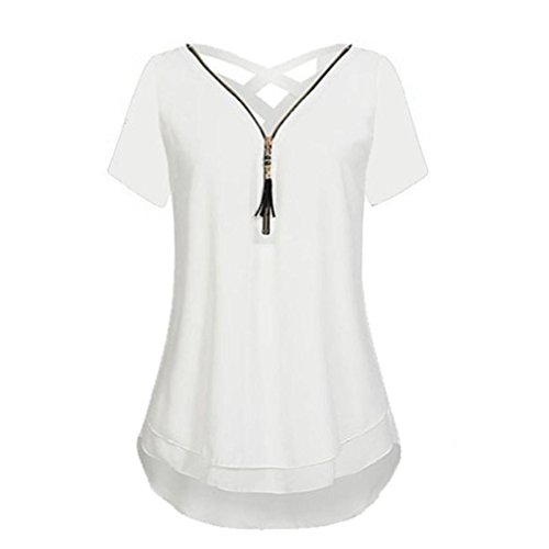 Preisvergleich Produktbild JUTOO Frauen Verlieren Chiffon Saum Scoop T-Shirts Tops