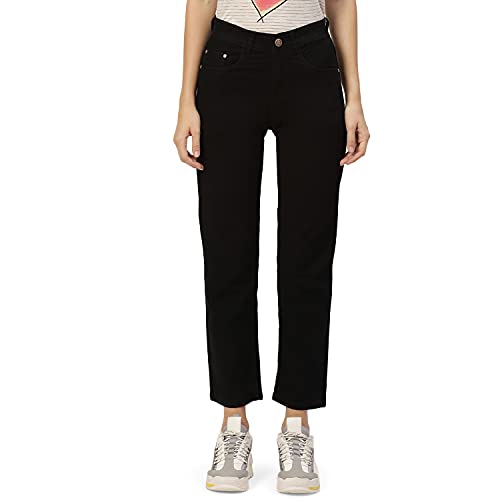 Image of PARIS HAMILTON Womens /Girls High Waist Straight fit Stretchable Denim Jeans Relaxed Fit