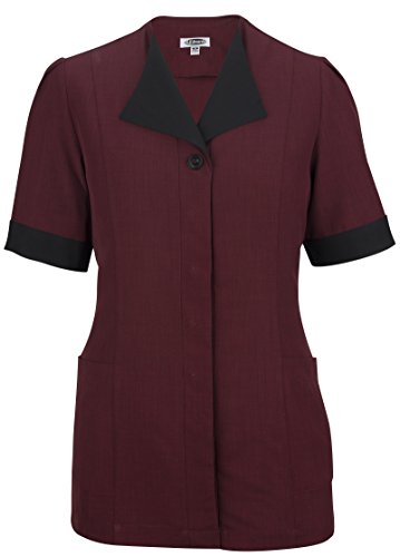 Averill s Sharper Uniforms Women s Premier Hotel Ladies Housekeeping Tunic Medium Burgundy Black