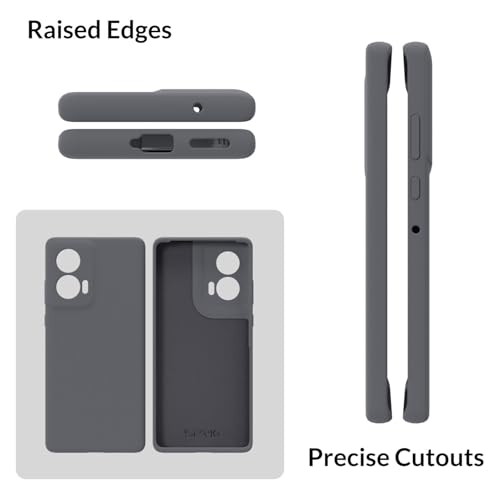 Image of SPRIG Compatible with Moto G96 Premium SilkTone Back Cover Drop Tested Shock Proof Mobile Case for Men, Women, Boys and Girls with Camera Protection (Dark Grey)