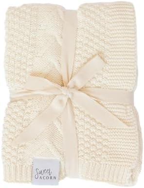 Cotton Knitted Baby Blanket | Softest, Pure White | The Wool Company