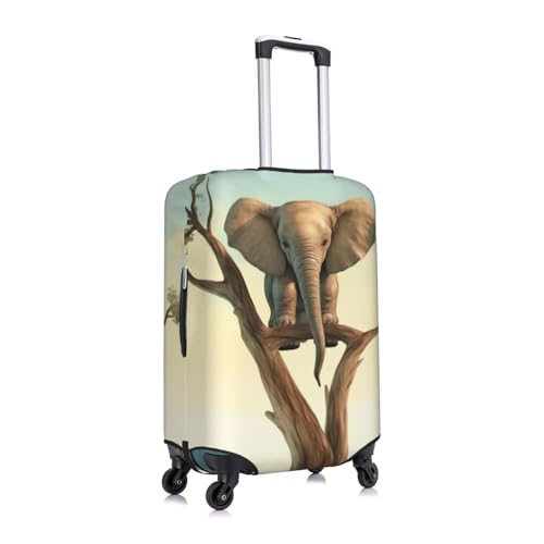 Little Elephant On Tree Travel Luggage Cover Suitcase Protector Washable Elastic Suitcase Cover Anti-Scratch Luggage Protector Small Travel Suitcase Baggage Cover Fits 18-32 Inch Suitcase3