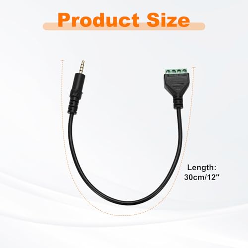Cable audio Jack 3.5mm con terminal tornillo 30 cm pack 4 miniatura 2