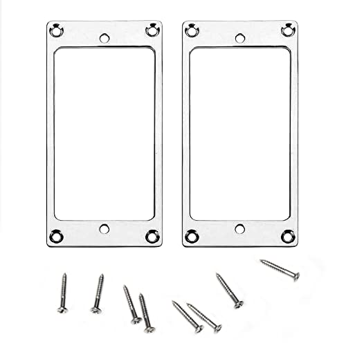 Generic クロムハムバッカー ピックアップカバー 取り付けリング 2個セット シルバー ? エレキギター や プレシジョンベース for 対応 高耐久アルミニウム合金素材 (シルバー)